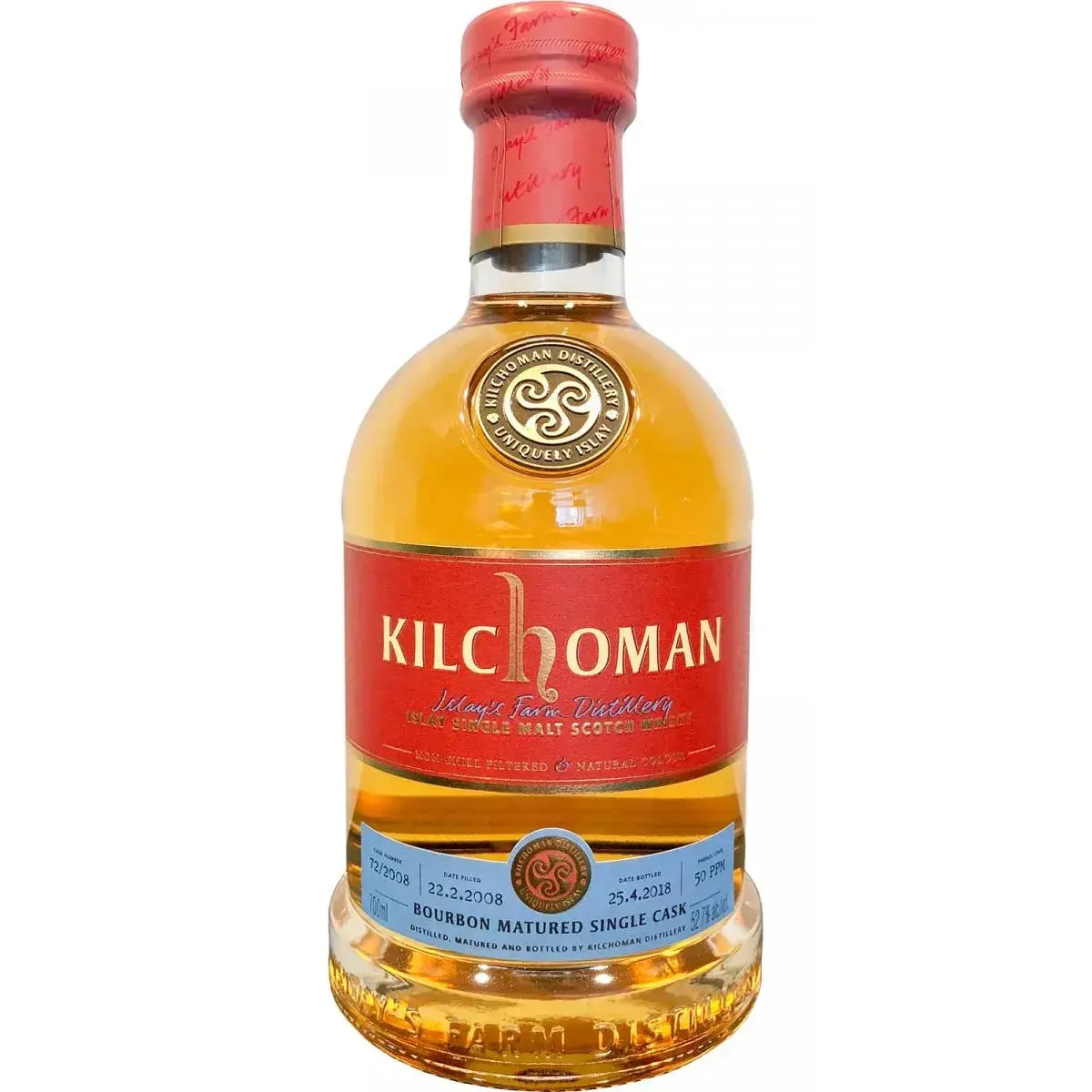 Kilchoman 10 Years Old 2008 Bourbon Matured Single Cask Nr.72/2008