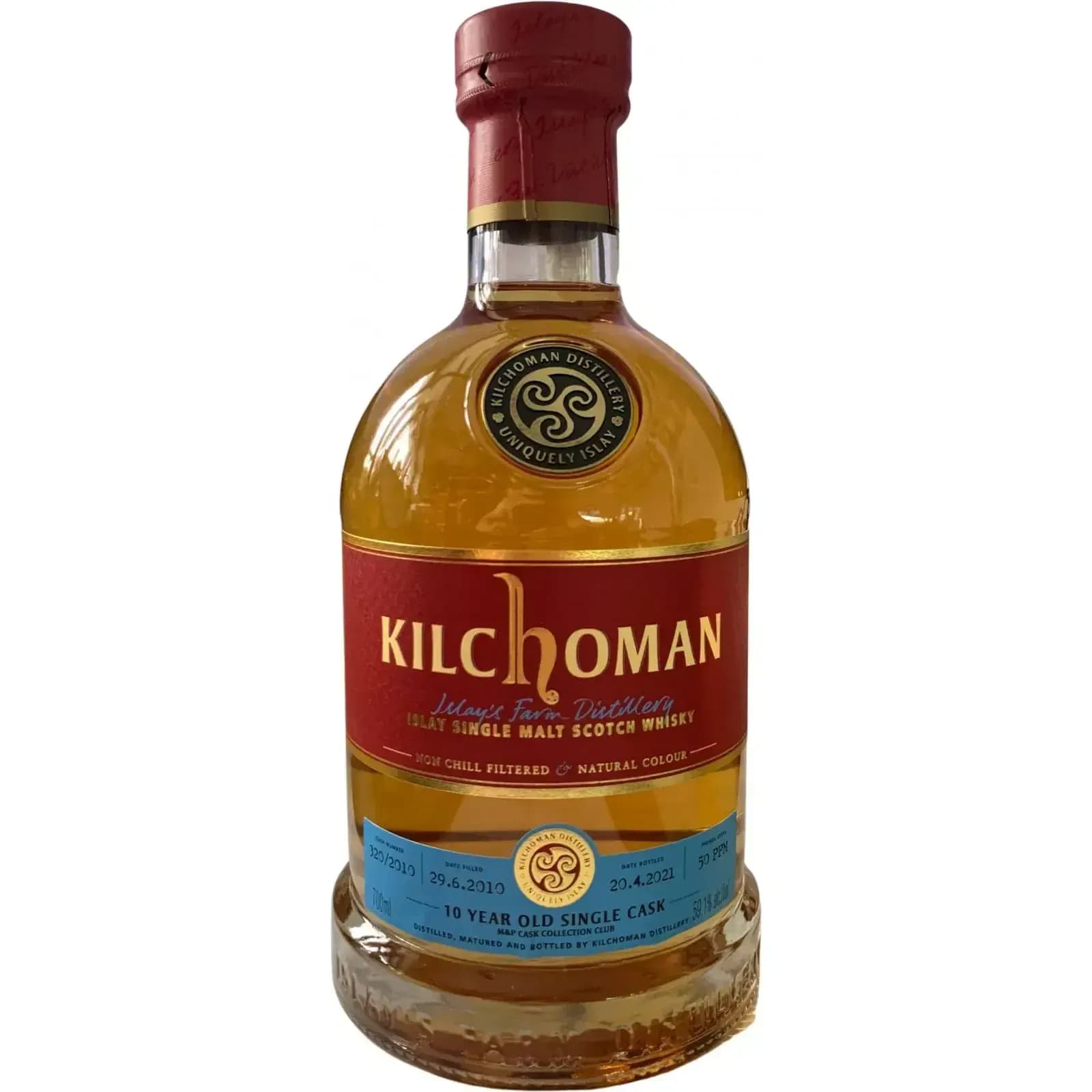 Kilchoman 10 Years Old 2010 Single Cask M&P Cask Collection Club Cask Nr.320/2010