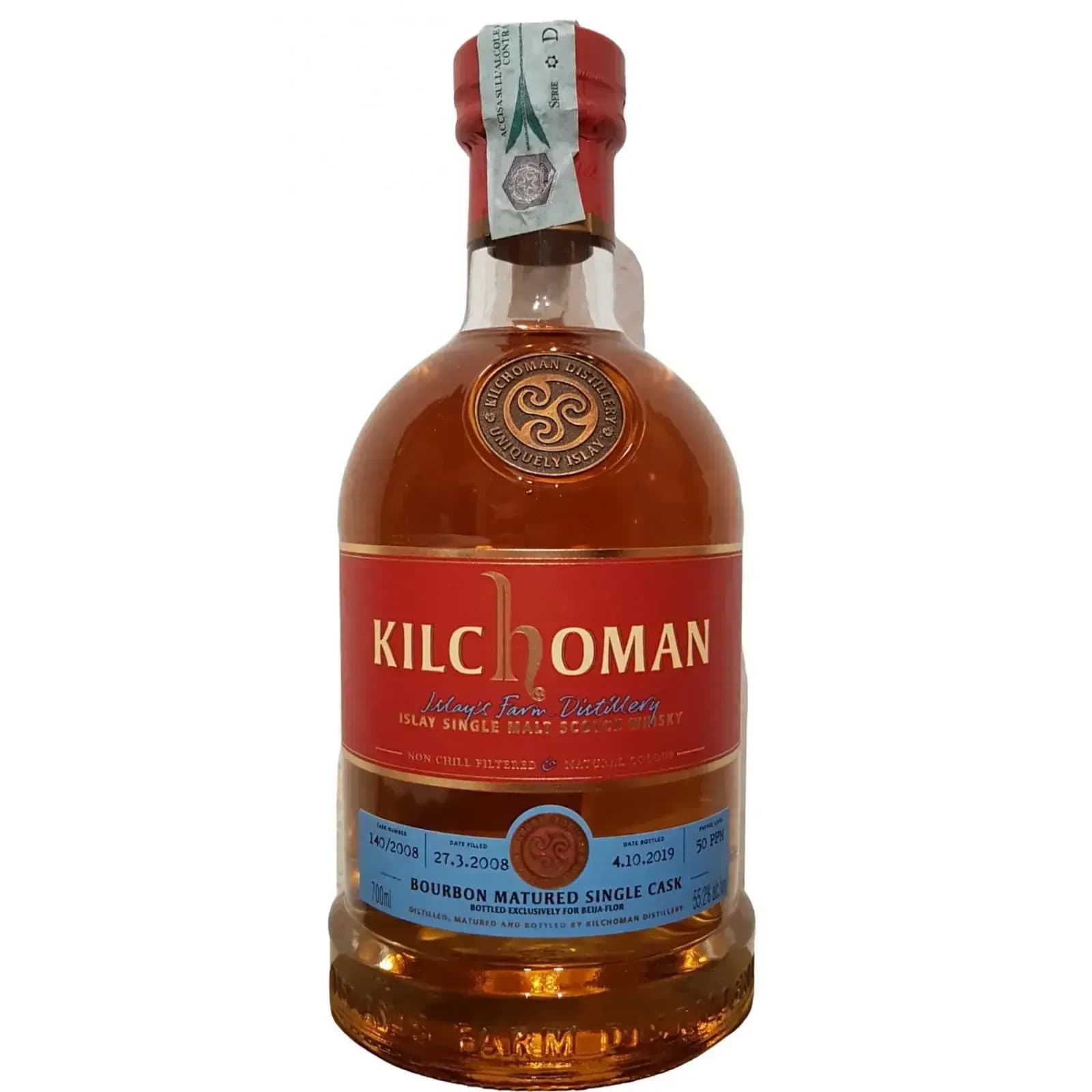 Kilchoman 11 Years Old 2008 Bourbon Matured Single Cask Nr.140/2008