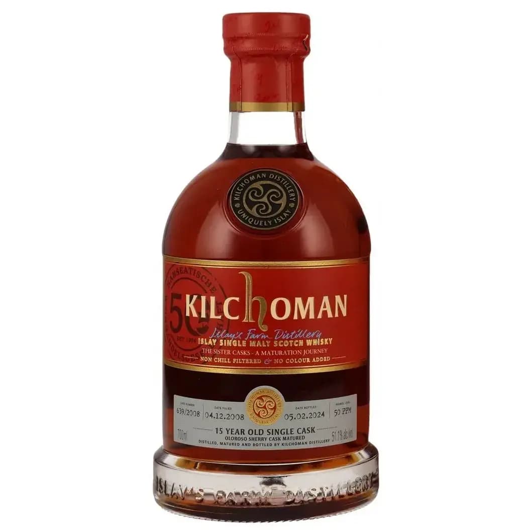Kilchoman 15 Years Old 2008 The Sister Casks A Maturation Journey 639/2008