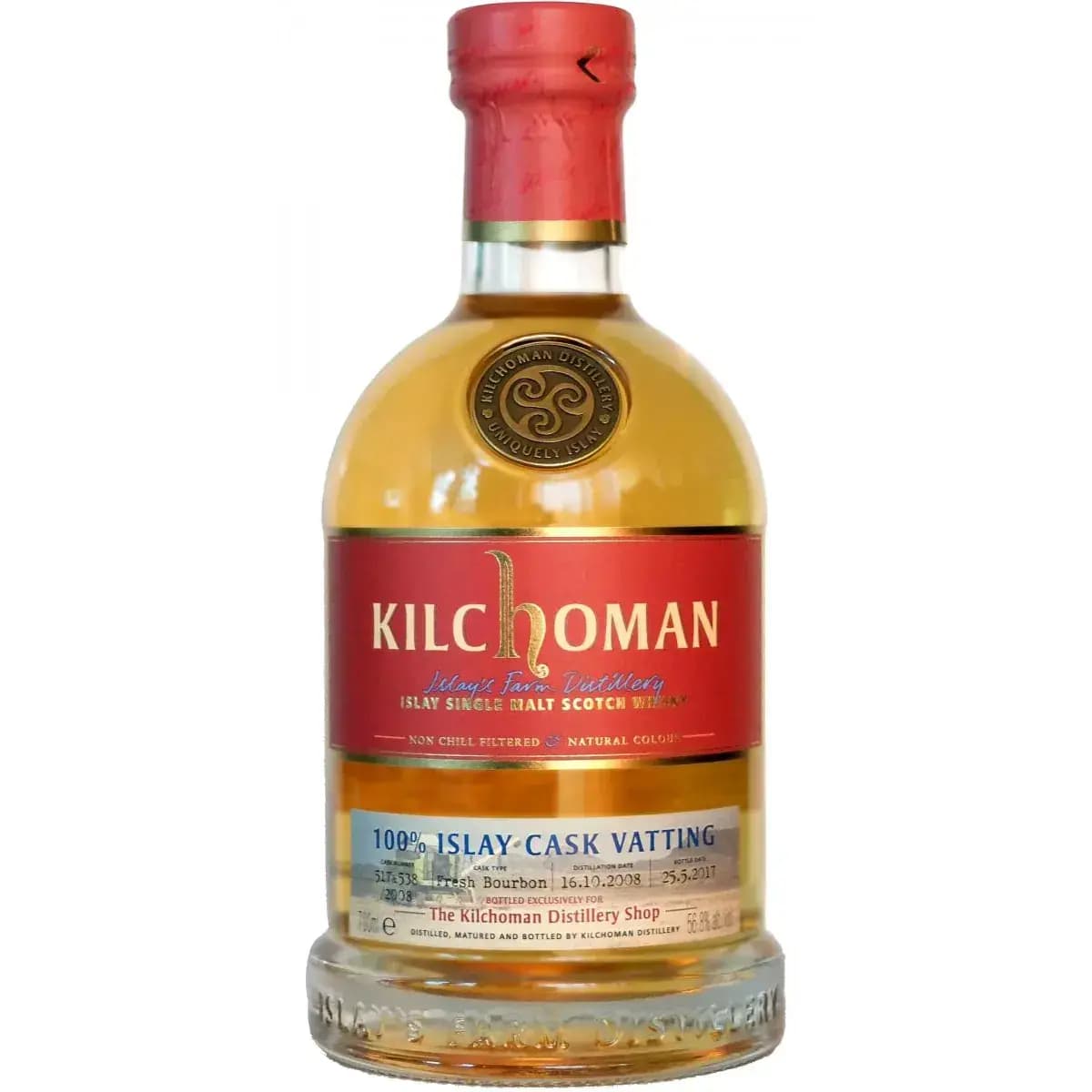 Kilchoman 2008 100% Islay Cask Vatting Cask Nr.517 + 538 / 2008