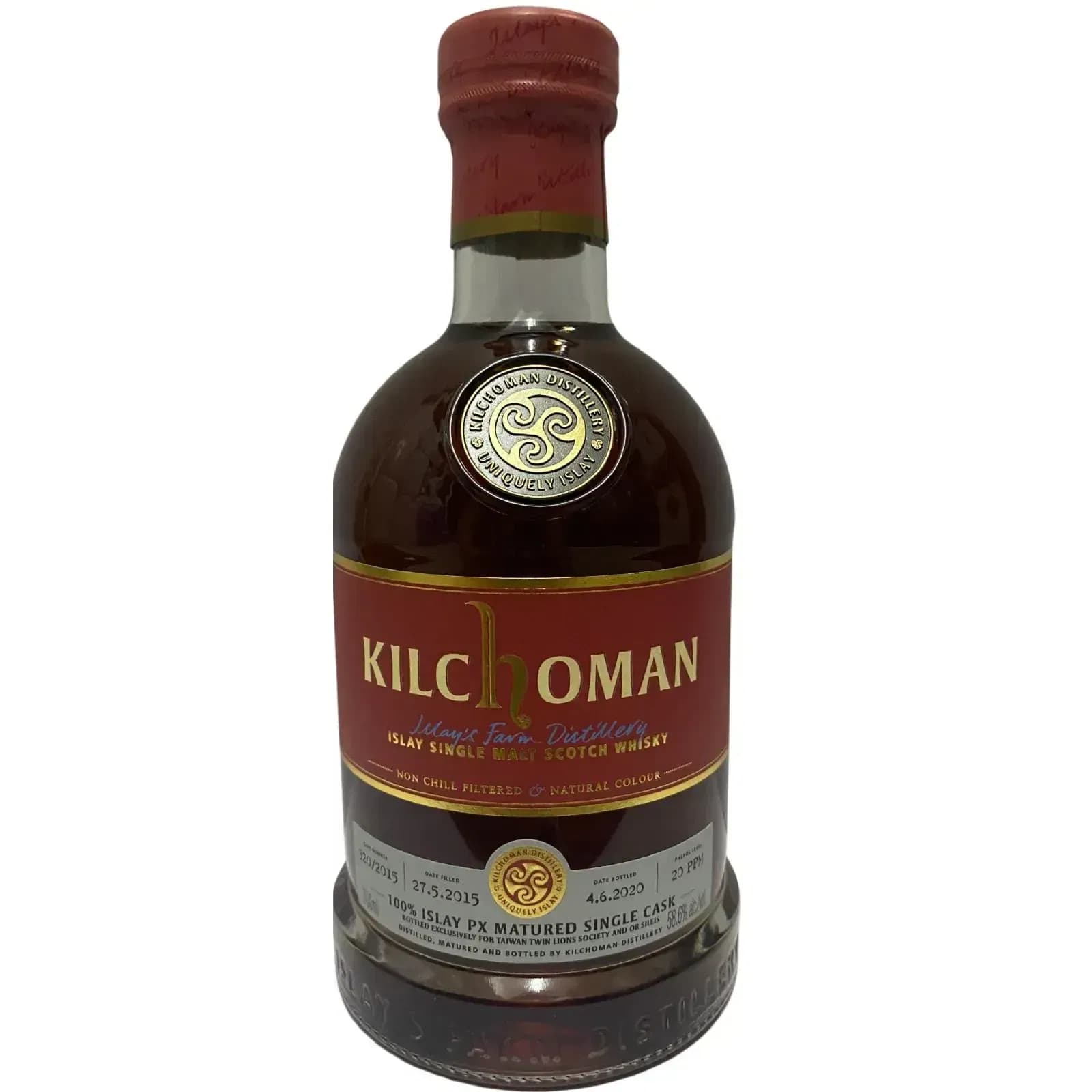 Kilchoman 2015 100% Islay Px Matured Single Cask Nr.320/2015