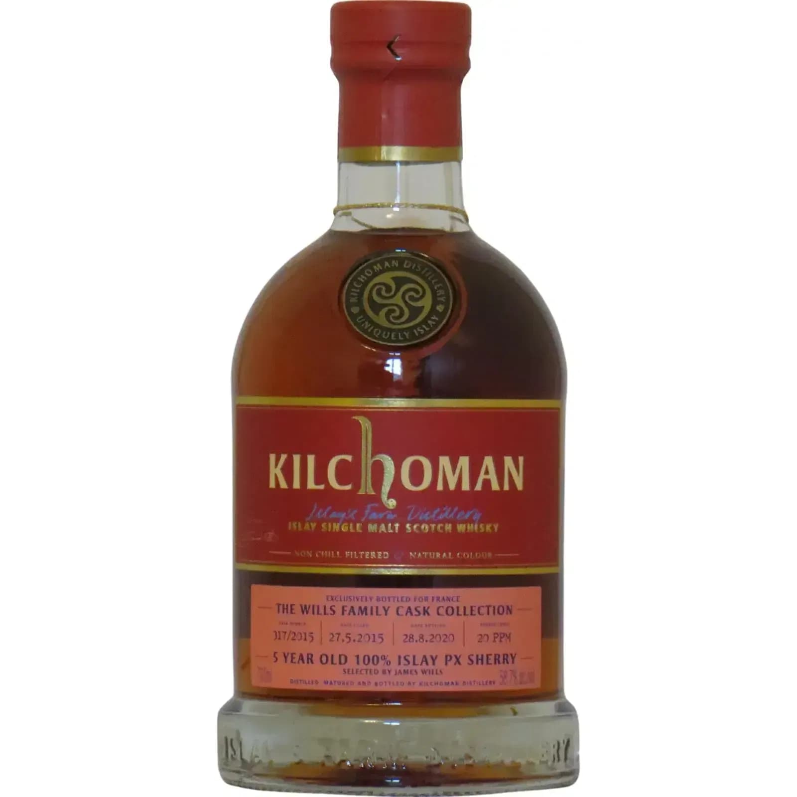Kilchoman 5 Years Old The Wills Family Cask Collection James Wills 100% Islay Px Sherry Cask Nr.317/2015