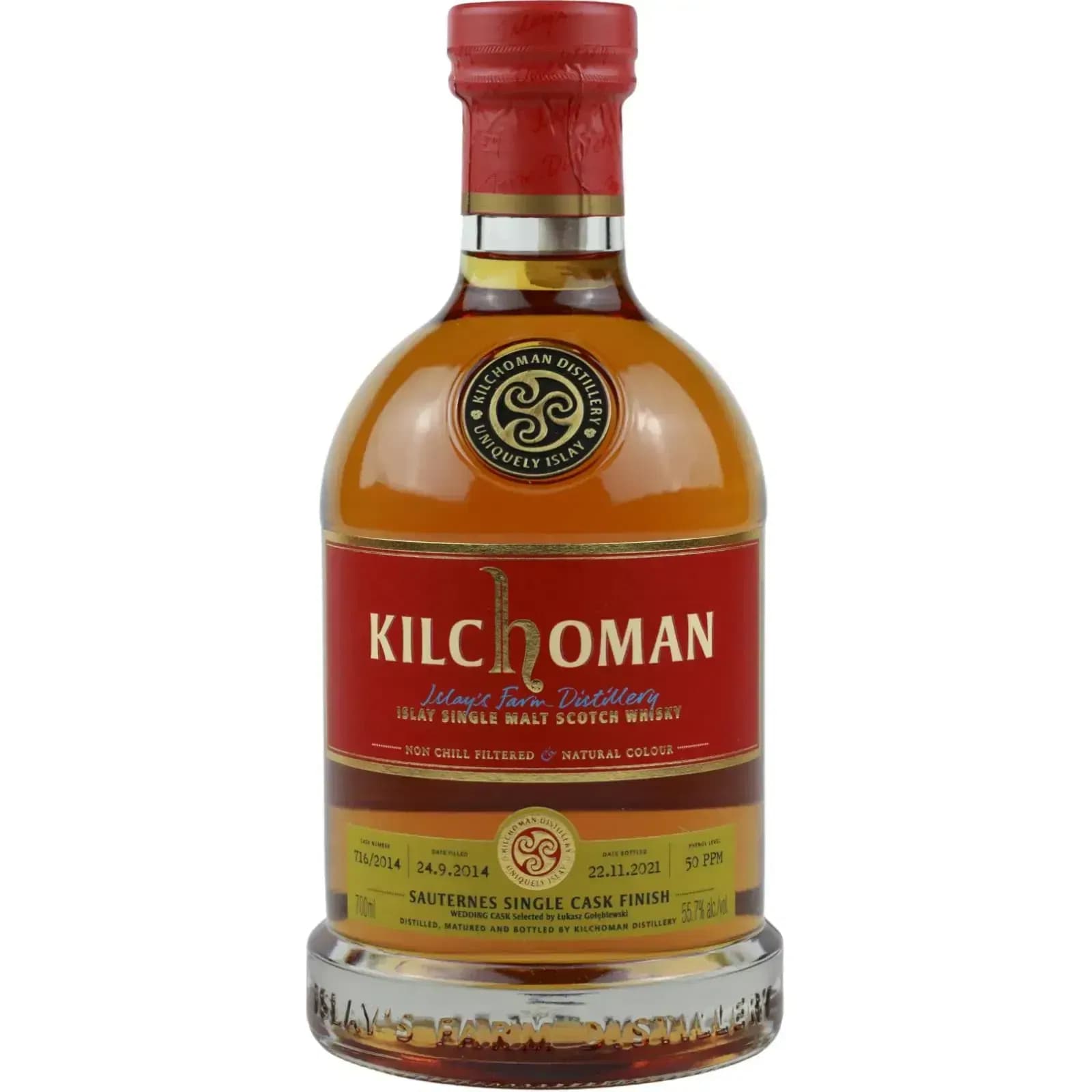 Kilchoman 7 Years Old 2014 Sauternes Single Cask Finish Wedding Cask Nr.716/2014