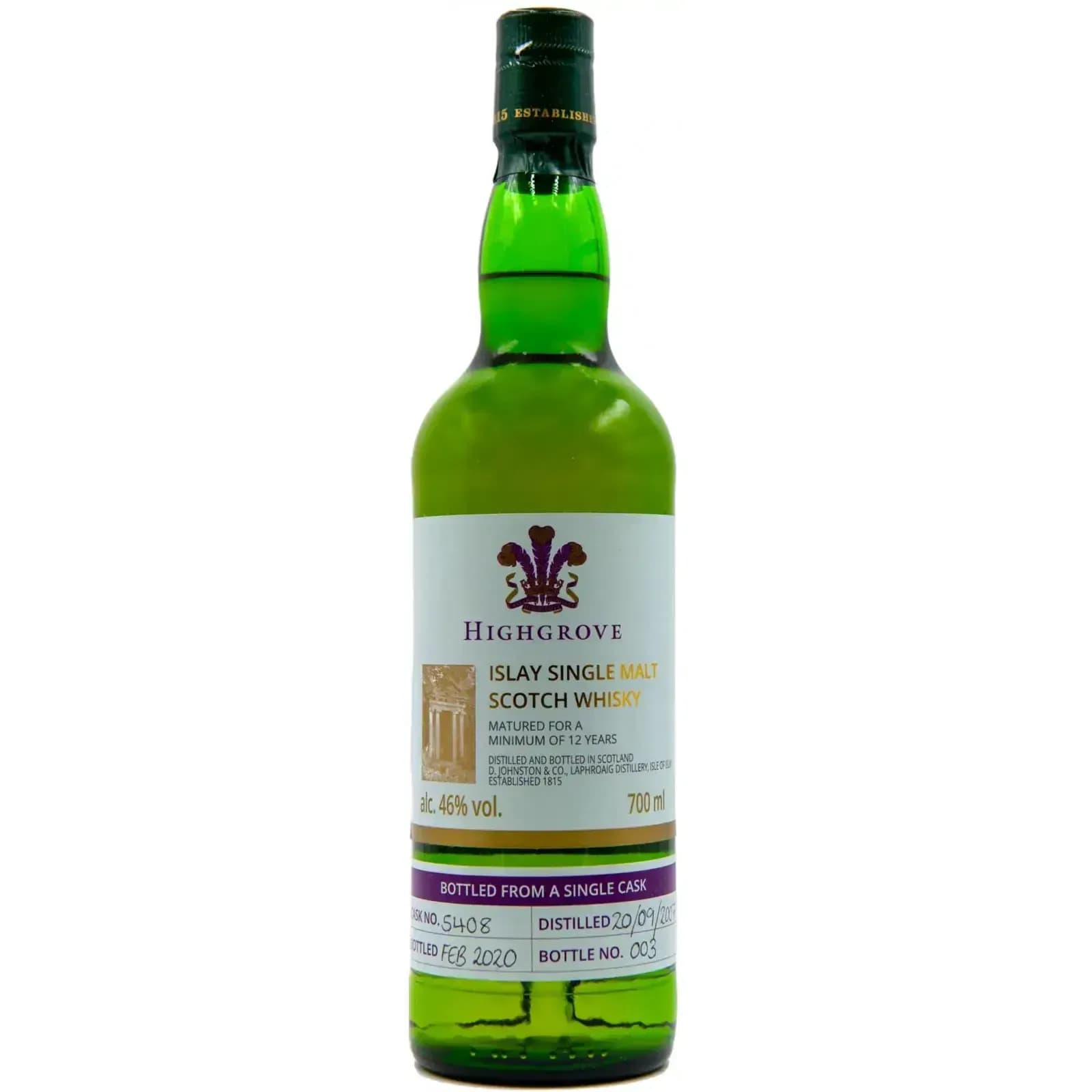 Laphroaig 12 Years Old 2007 Highgrove Cask Nr.5408