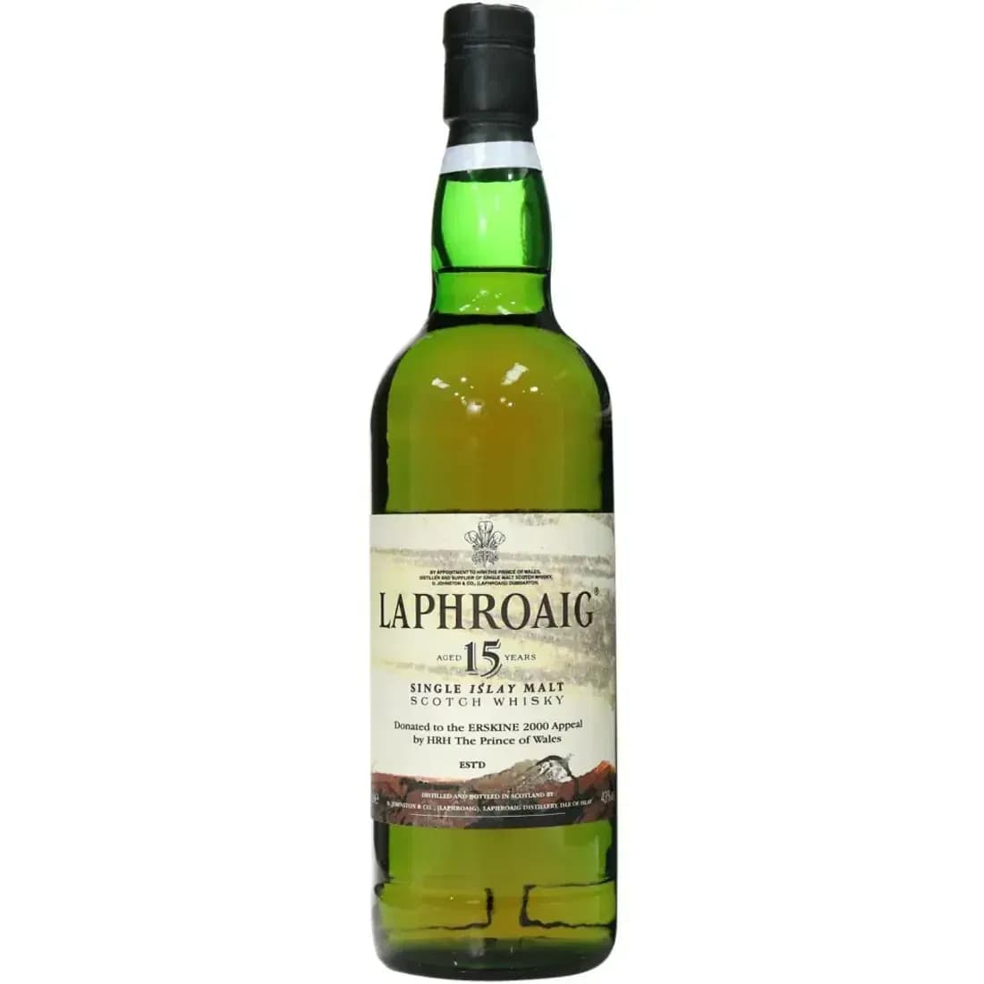 Laphroaig 15 Years Old Hrh The Prince Of Wales Donated To The Erskine 2000 Appeal 'Craggs'