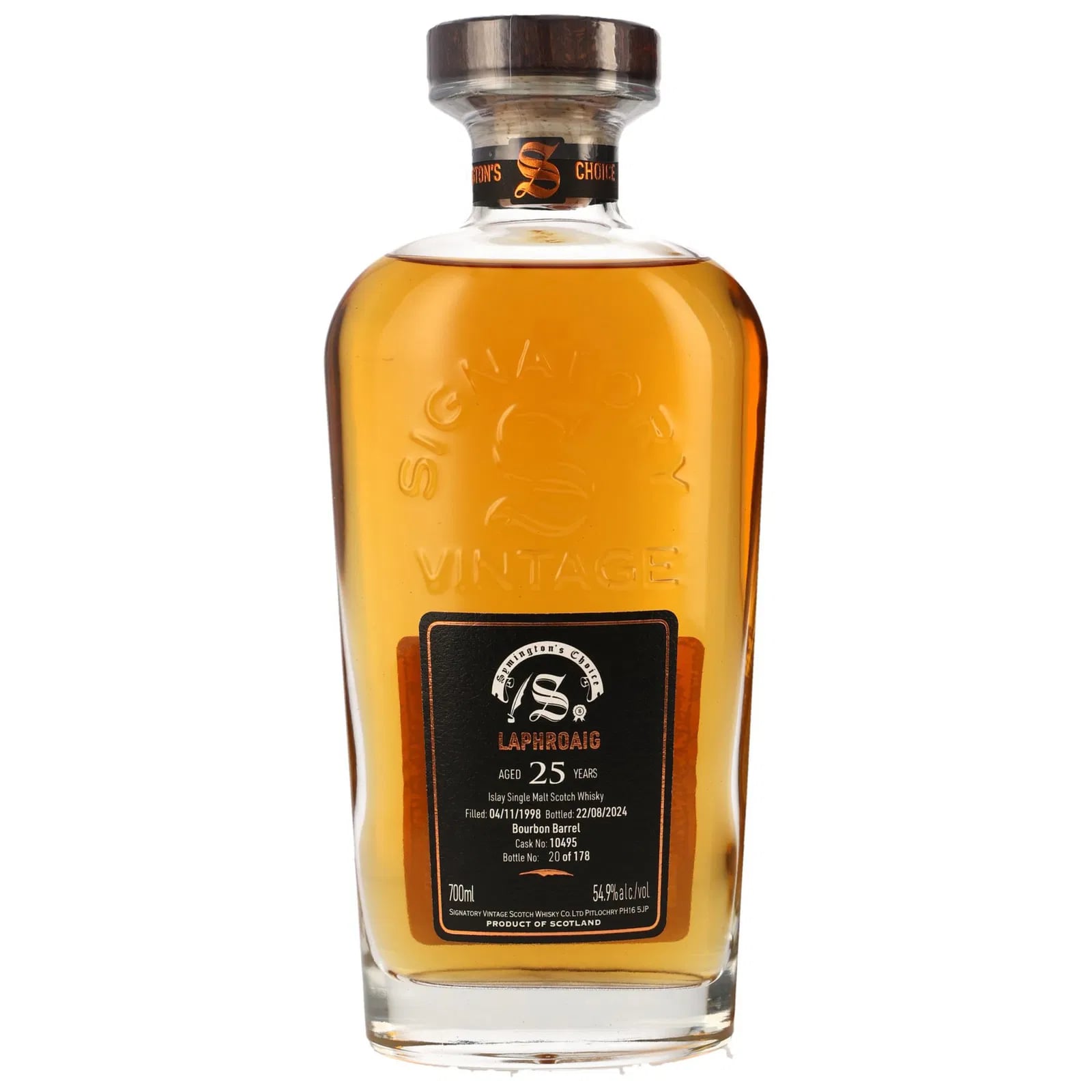 Laphroaig 25 Years Old 1998 Signatory Vintage 10495