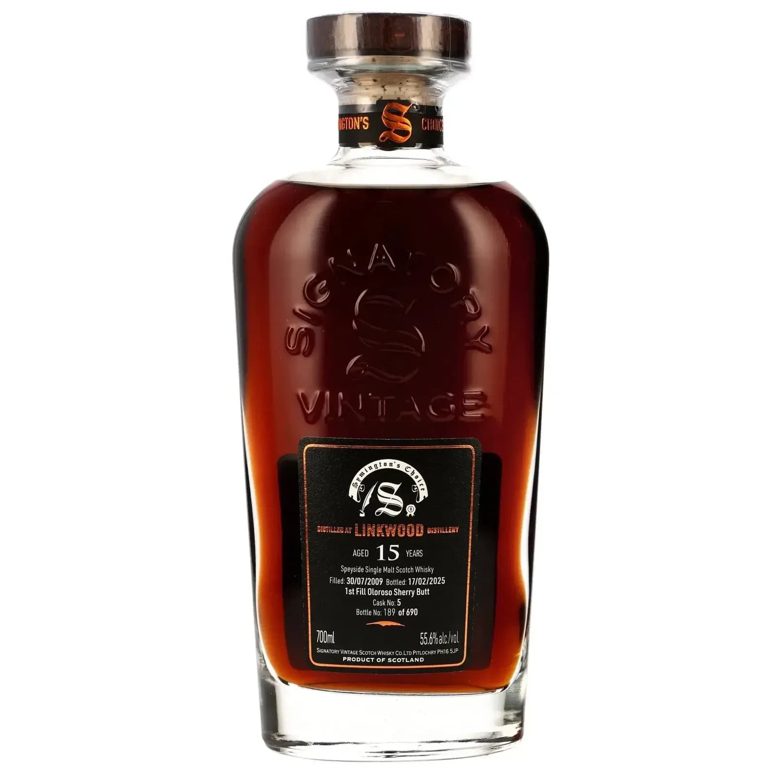 Linkwood 15 Years Old 2009 Cask Strength Collection Symington’s Choice Signatory Vintage