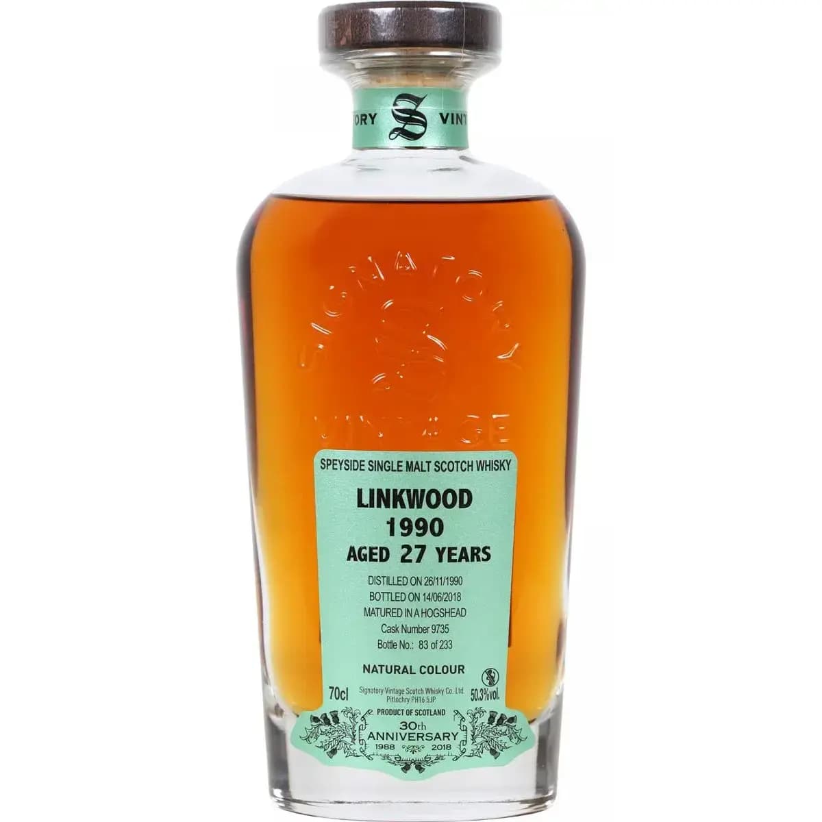 Linkwood 27 Years Old 1990 30th Anniversary + 2 Gläser Signatory Vintage 9735