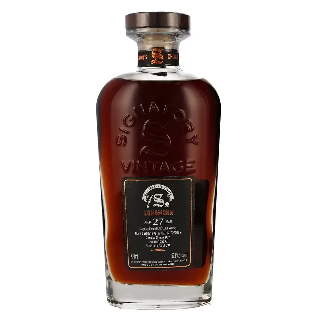 Longmorn 27 Years Old 1996 Cask Strength Collection Symington’s Choice Signatory Vintage 105097