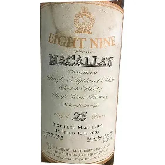 Macallan 25 Years Old 1977 Cask Nr.2848