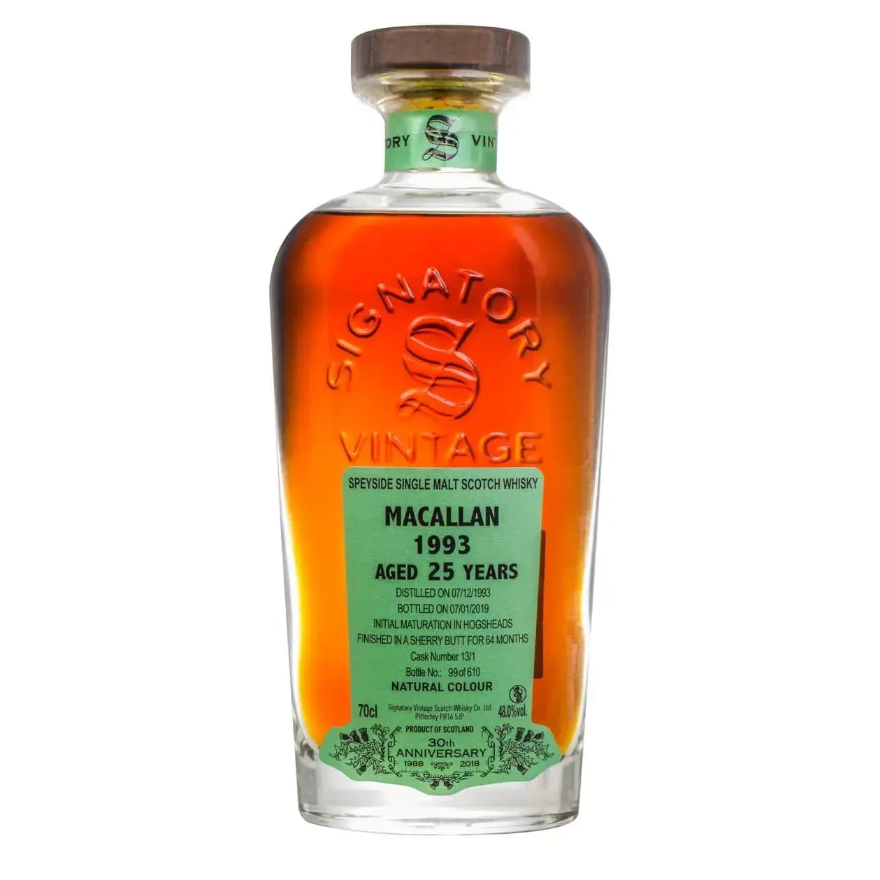 Macallan 25 Years Old 1993 30th Anniversary + 2 Gläser Signatory Vintage 13 1