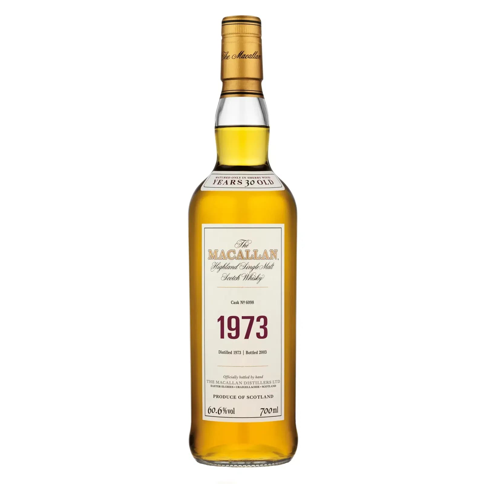 Macallan 30 Years Old 1973 Fine & Rare Cask Nr.6098