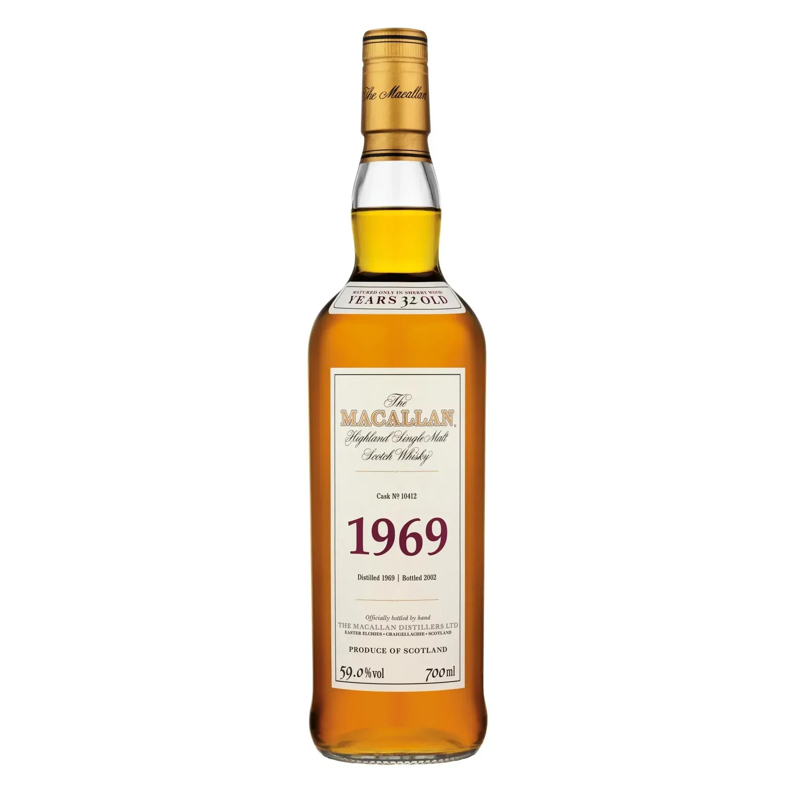 Macallan 32 Years Old 1969 Fine & Rare Cask Nr.10412
