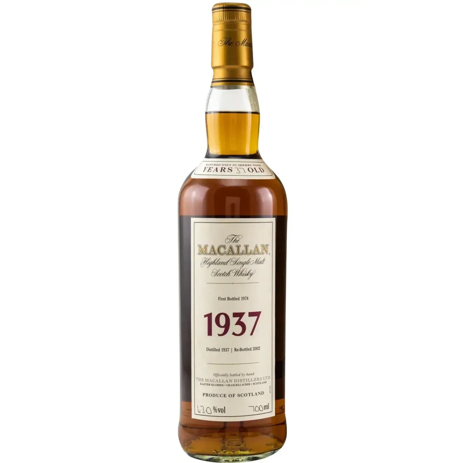 Macallan 37 Years Old 1937 Fine & Rare