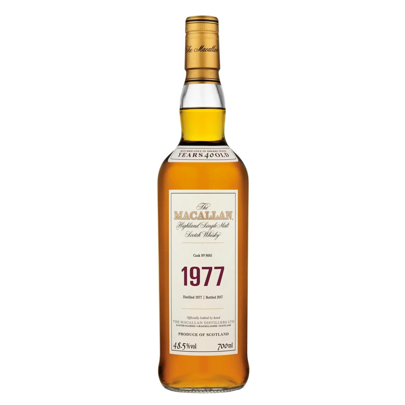 Macallan 40 Years Old 1977 Fine & Rare Cask Nr.8661