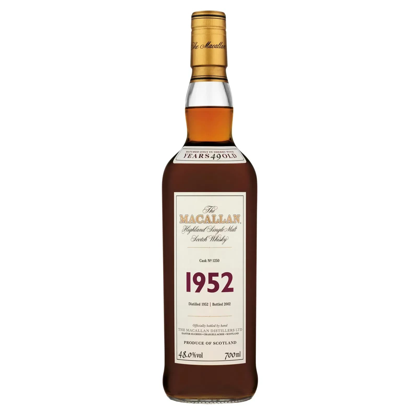 Macallan 49 Years Old 1952 Fine & Rare Cask Nr.1250