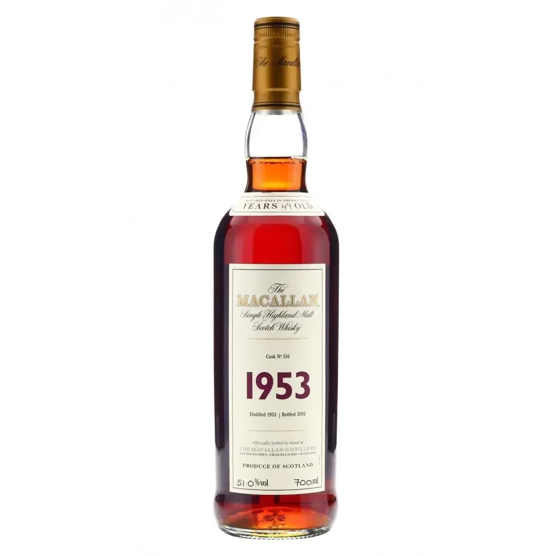 Macallan 49 Years Old 1953 Fine & Rare Cask Nr.516