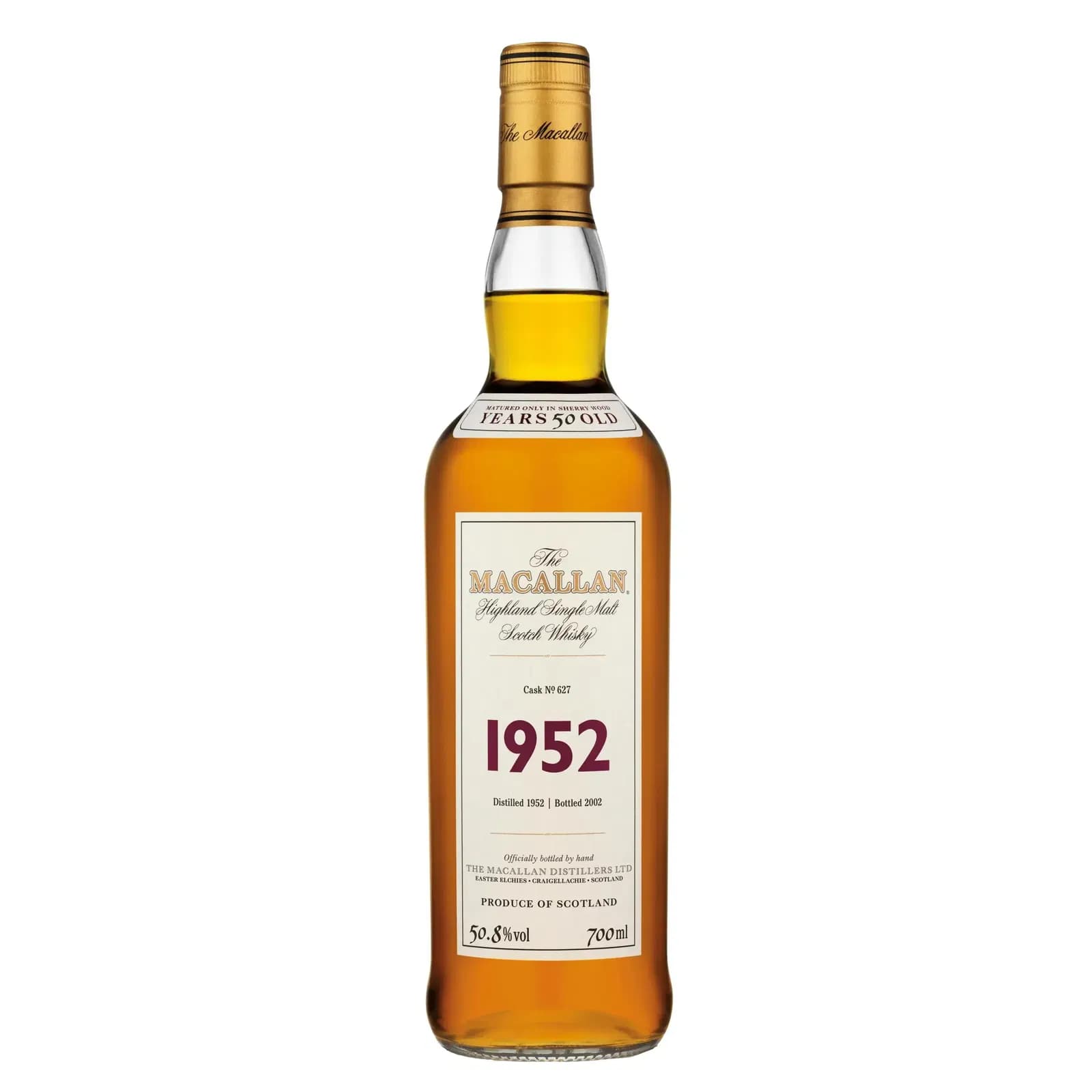 Macallan 50 Years Old 1952 Fine & Rare Cask Nr.627