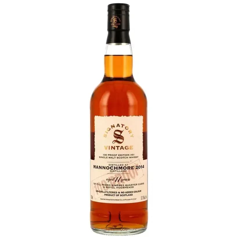 Mannochmore 11 Years Old 2014 100 Proof Edition #51 Signatory Vintage