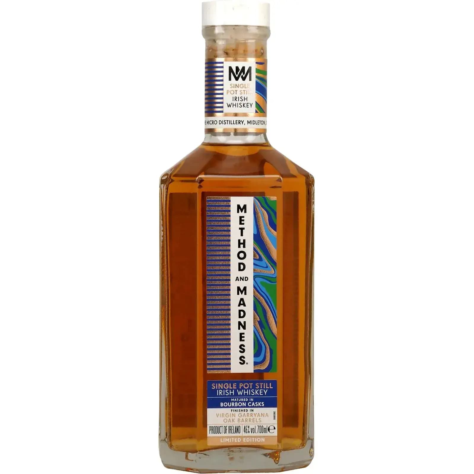 Method And Madness Single Pot Still Irish Whiskey Finished In Virgin Garryana Oak Barrels