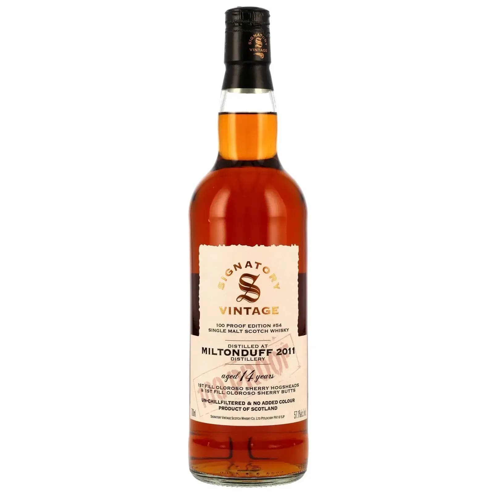 Milton 14 Years Old 2011 100 Proof Edition #54 Signatory Vintage