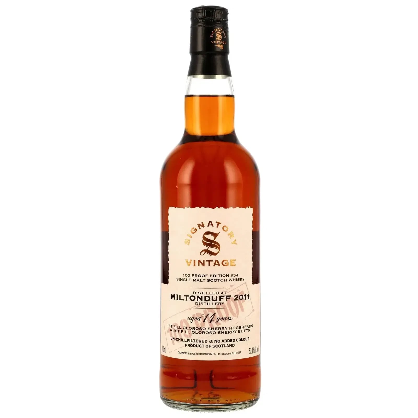 Milton 14 Years Old 2011 100 Proof Edition #54 Signatory Vintage