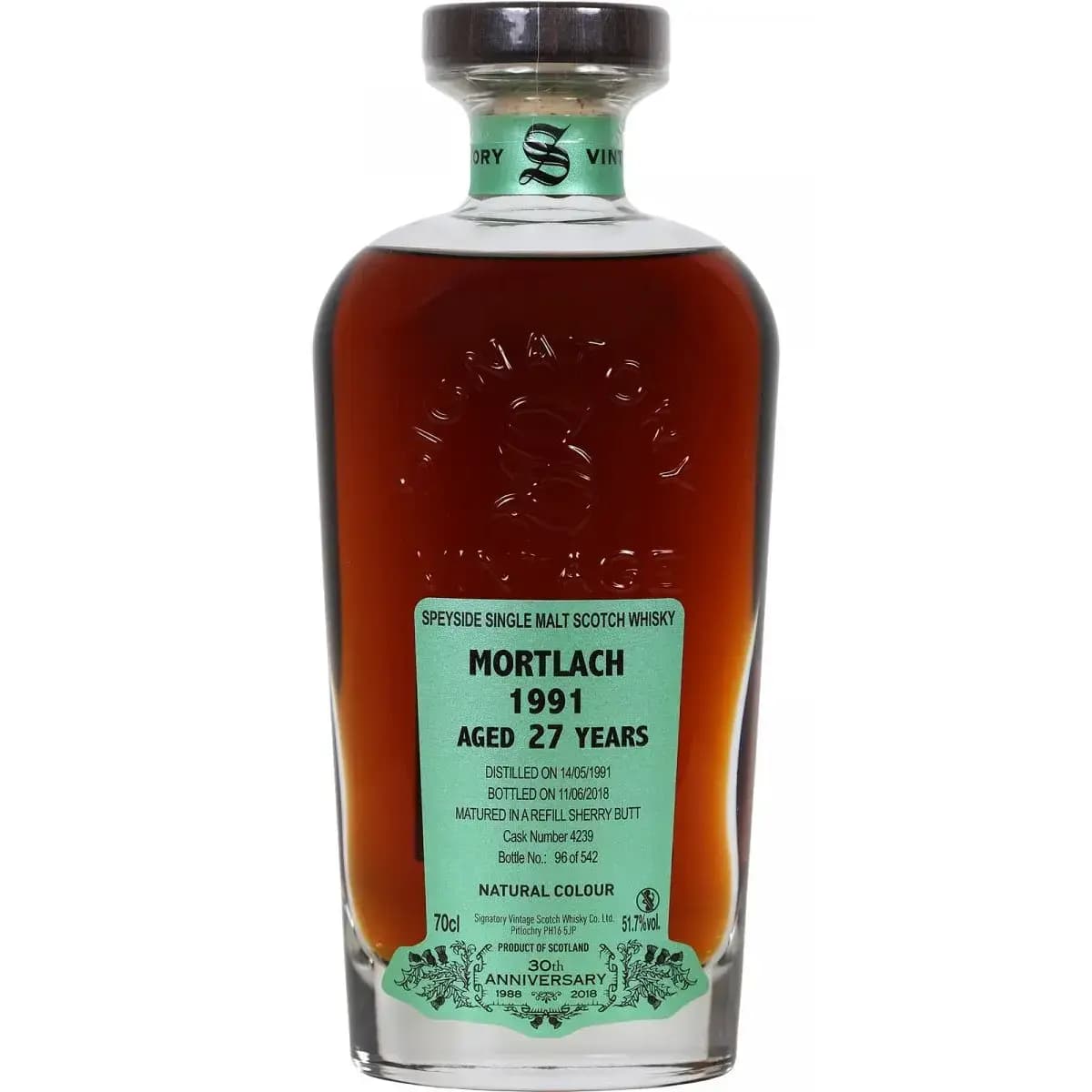 Mortlach 27 Years Old 1991 30th Anniversary + 2 Gläser Signatory Vintage 4239