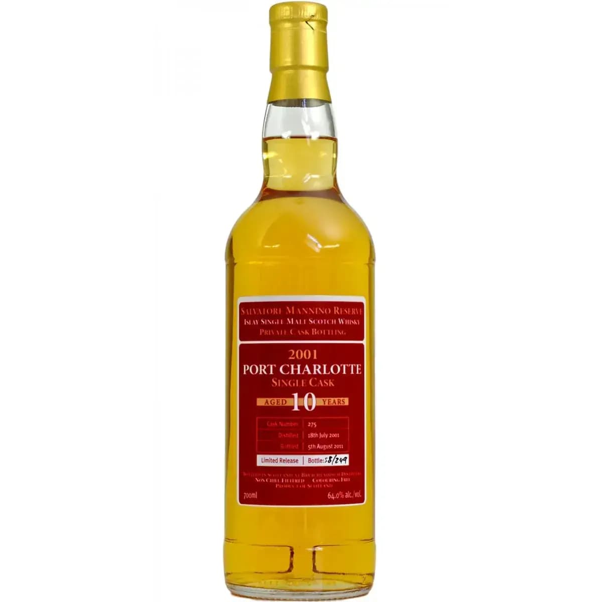 Port Charlotte 10 Years Old 2001 Salvatore Mannino Reserve Cask Nr.275