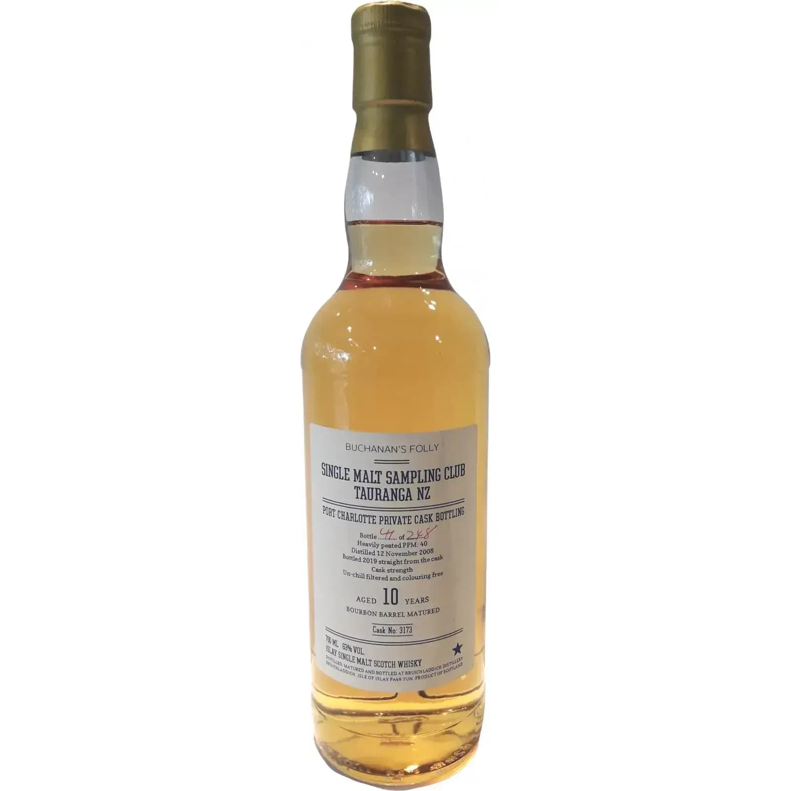 Port Charlotte 10 Years Old 2008 Buchanan'S Folly Cask Nr.3173