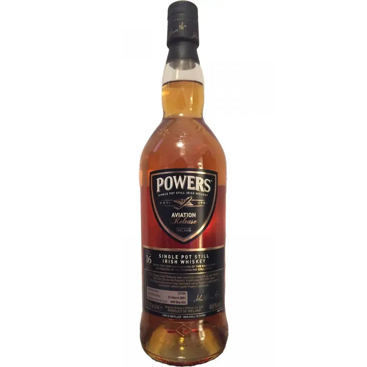 Powers 2001 Aviation Release Cask Nr.17100 16 Years Old