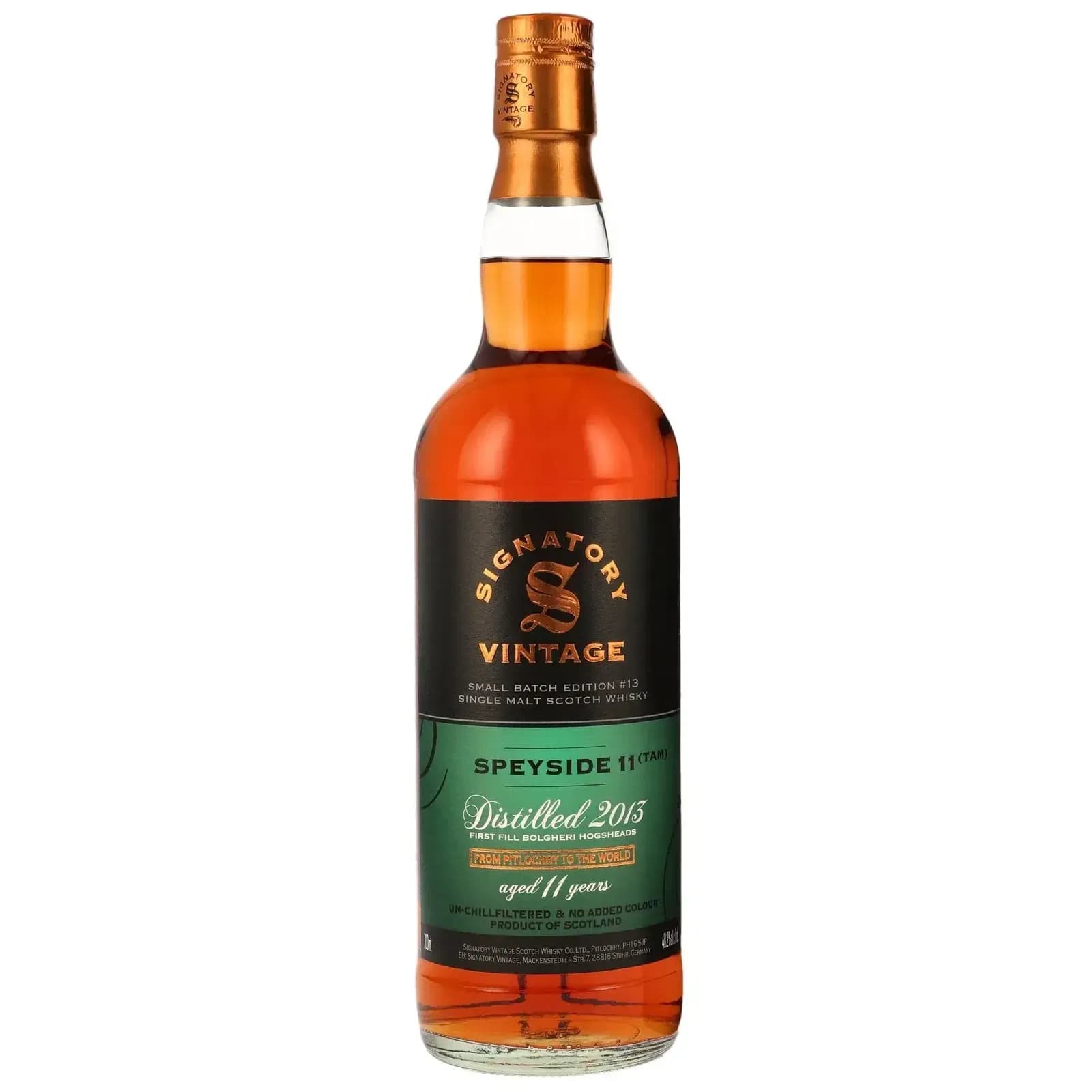 Speyside 11 Years Old 2013 (TAM) Small Batch Edition 13 Signatory Vintage