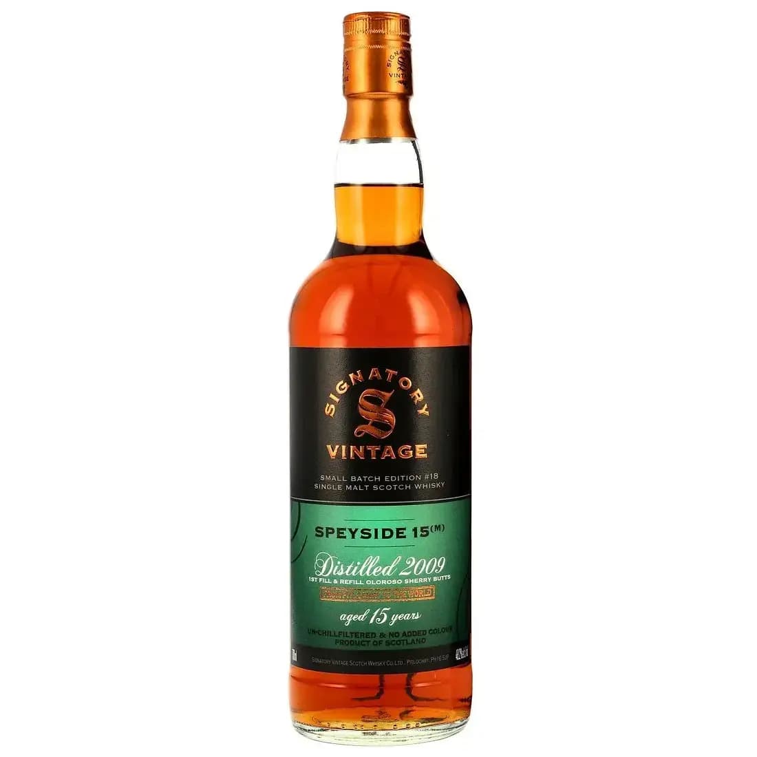 Speyside 15 Years Old 2009 Small Batch Edition #18 Signatory Vintage