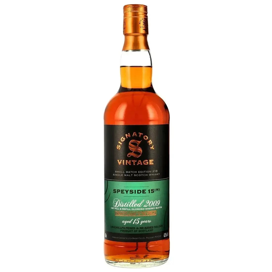 Speyside 15 Years Old 2009 Small Batch Edition #18 Signatory Vintage