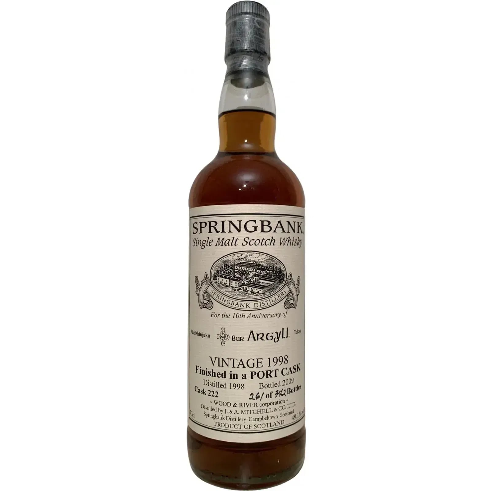 Springbank 10 Years Old 1998 Private Bottling Nishishinjuku Bar 10. Anniversary Cask Nr.222