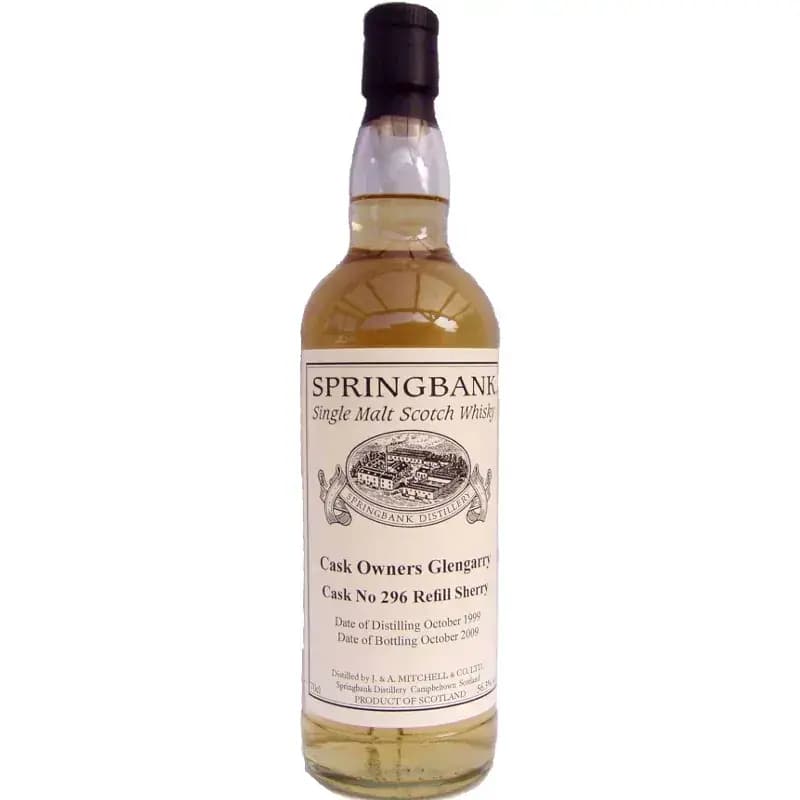 Springbank 10 Years Old 1999 Private Bottling Cask Owners Glengarry Whiskyclub Nr.296