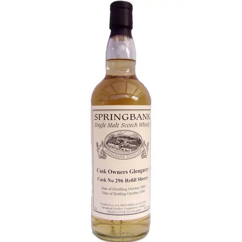Springbank 10 Years Old 1999 Private Bottling Cask Owners Glengarry Whiskyclub Nr.296