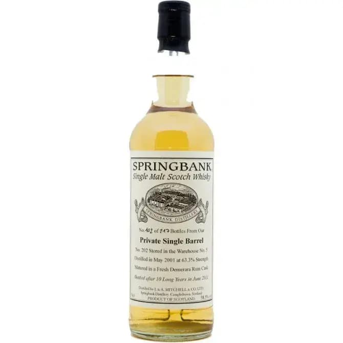 Springbank 10 Years Old 2001 Private Bottling Cask Nr.202