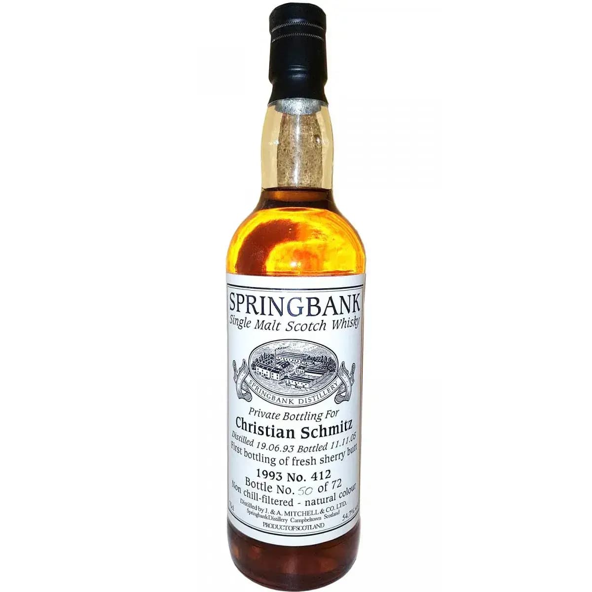 Springbank 12 Years Old 1993 Private Bottling Christian Schmitz Cask Nr.412