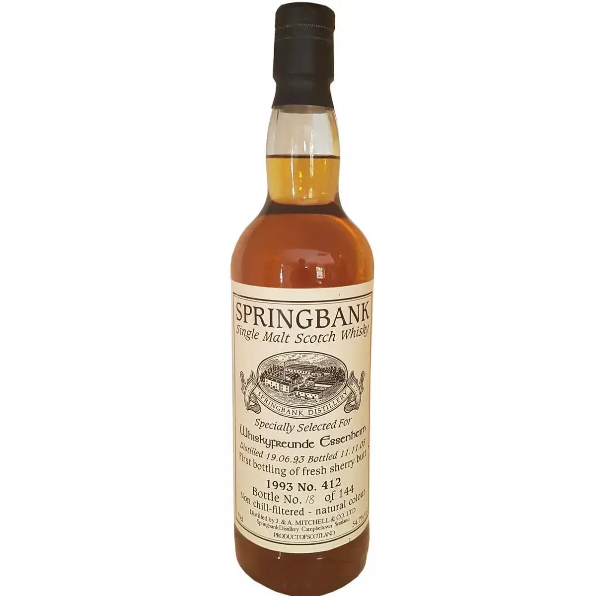 Springbank 12 Years Old 1993 Private Bottling Whiskyfreunde Essenheim Cask Nr.412