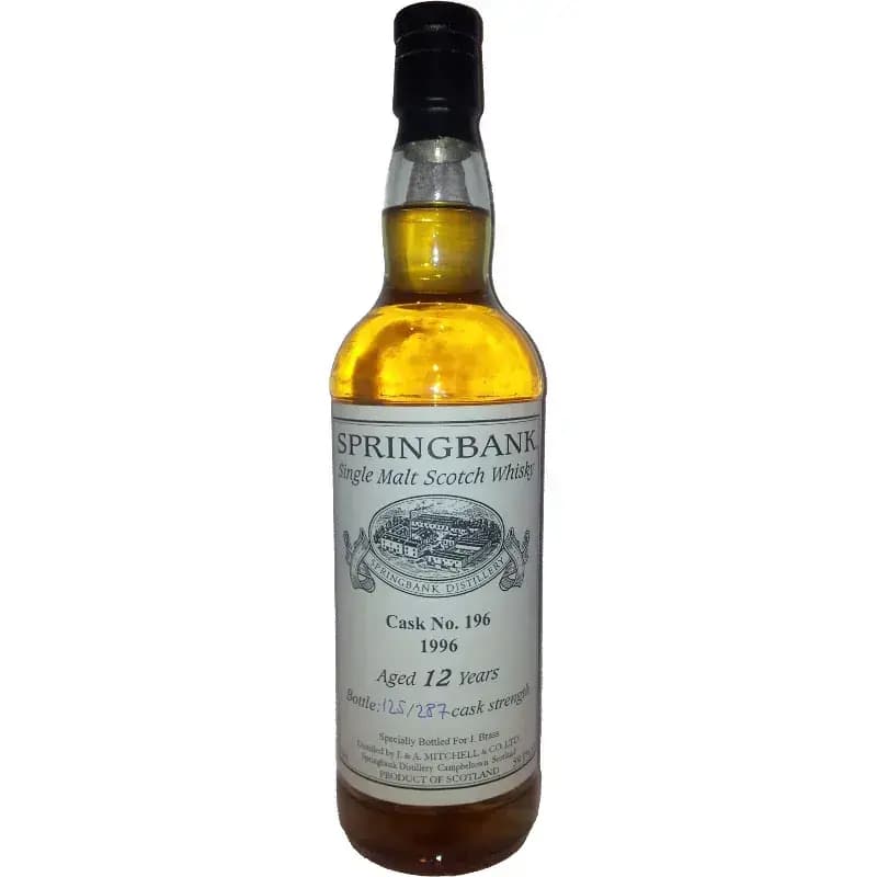 Springbank 12 Years Old 1996 Private Bottling J. Brass Cask Nr.196