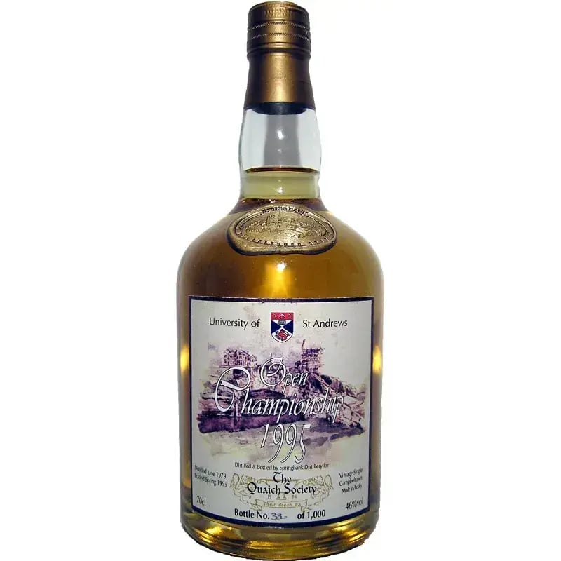 Springbank 15 Years Old 1979 Open Championship 1995 For The Quaich Society