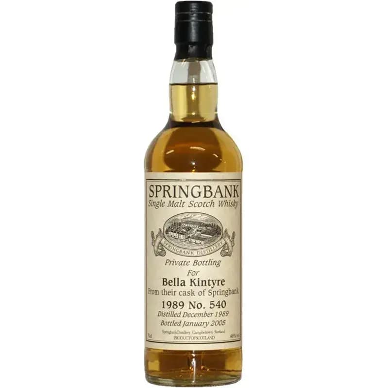 Springbank 15 Years Old 1989 Private Bottling For Bella Kintyre Cask Nr.540
