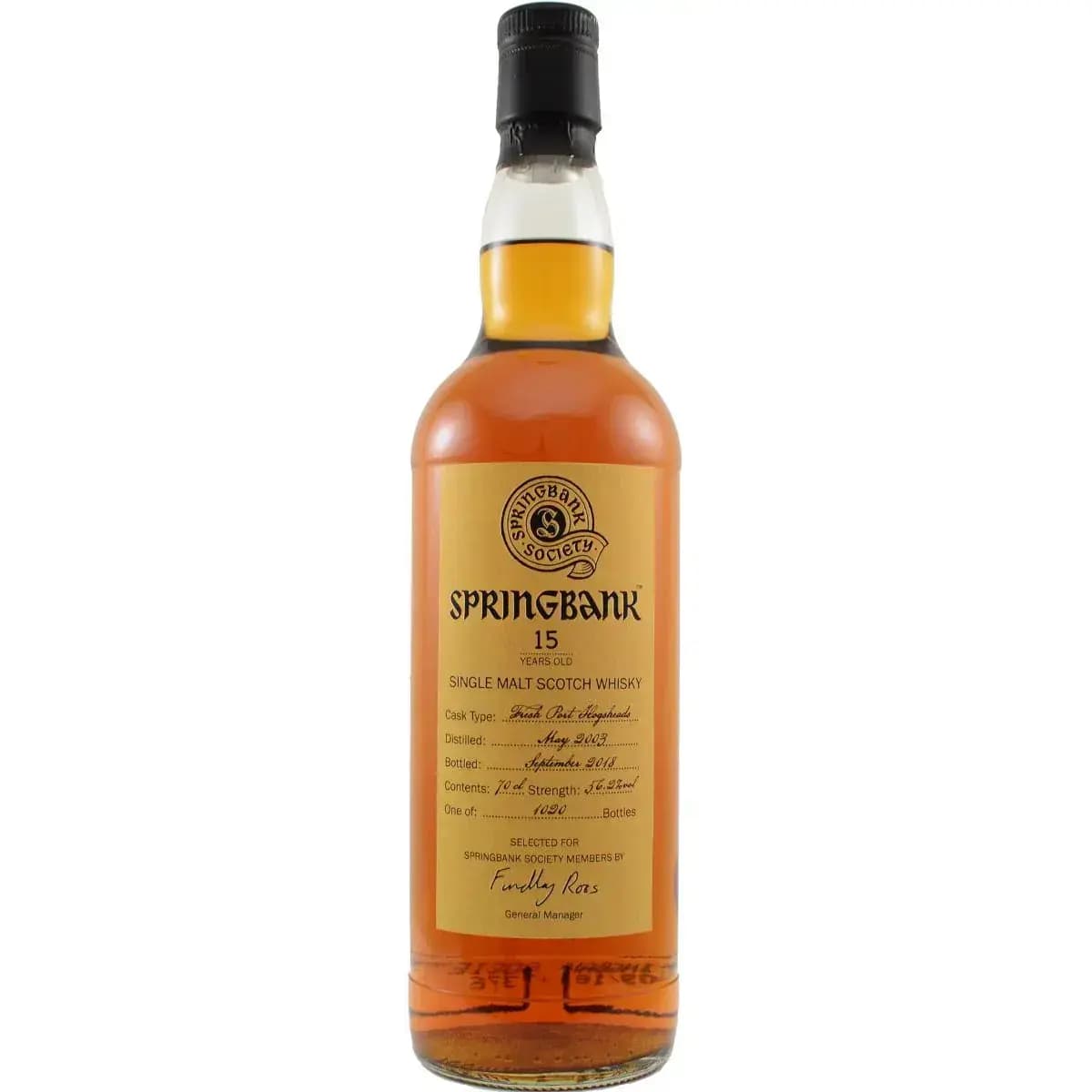 Springbank 15 Years Old 2003 Society Bottling