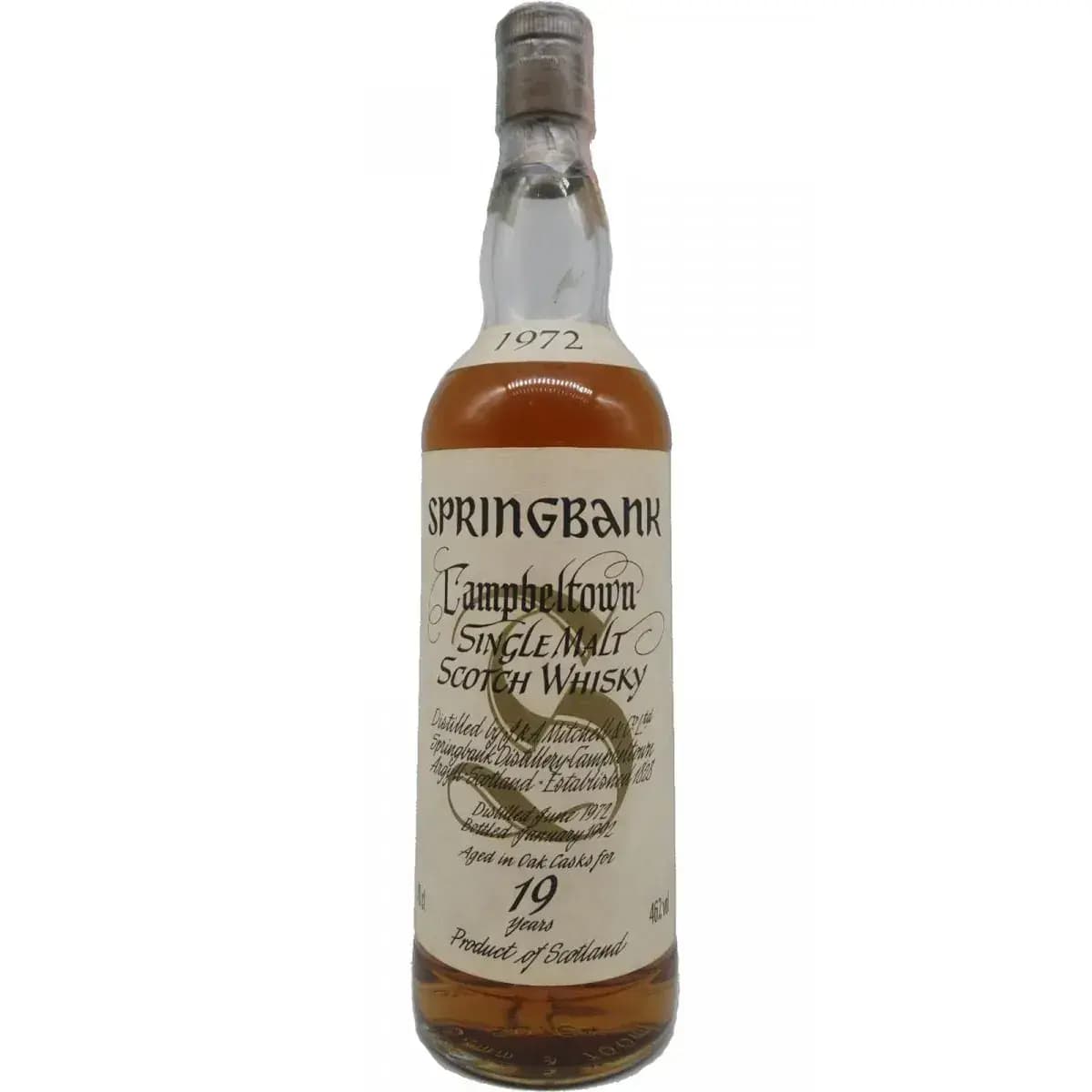Springbank 19 Years Old 1972 White Label Big Golden S