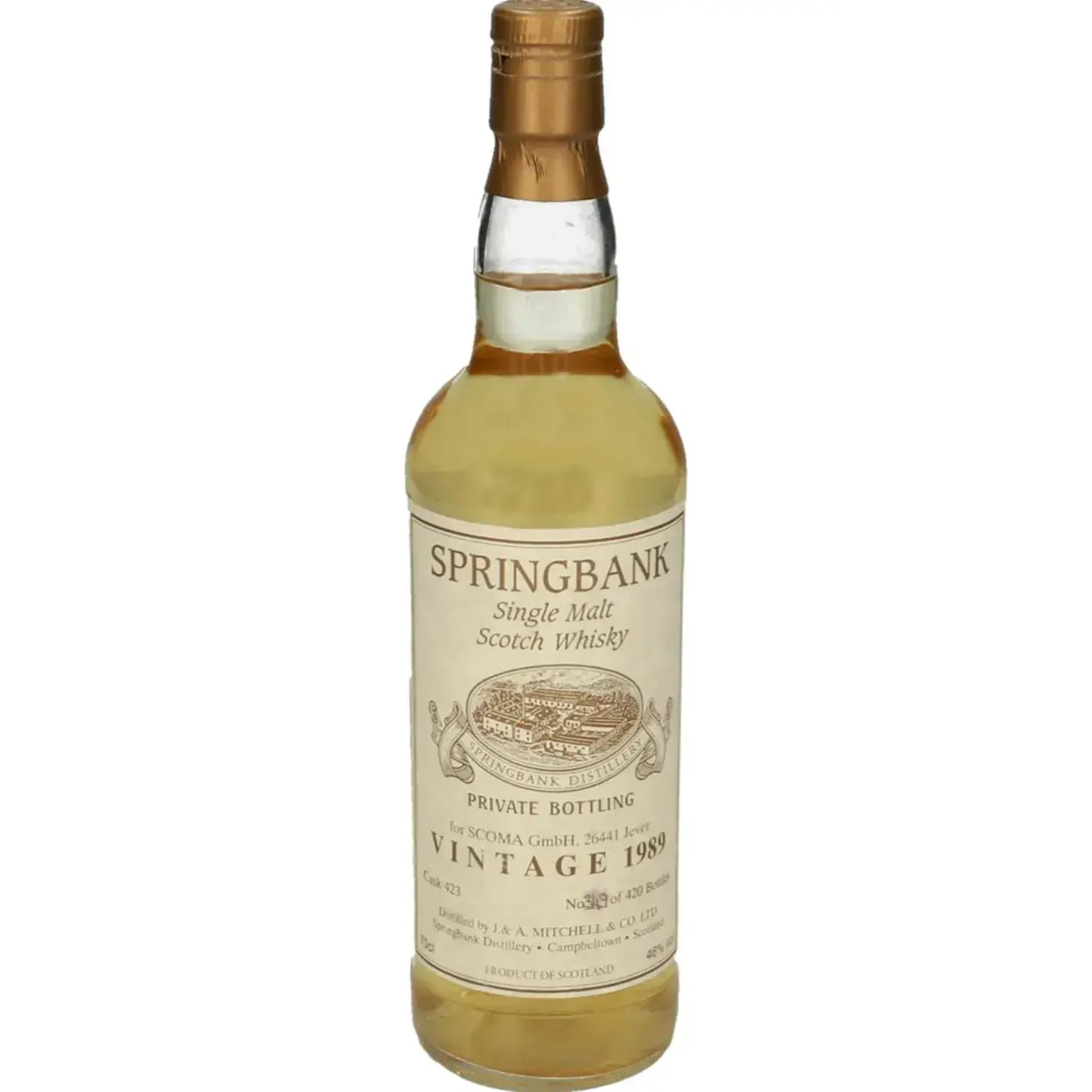 Springbank 1989 Private Bottling For Scoma Gmbh Cask Nr.423