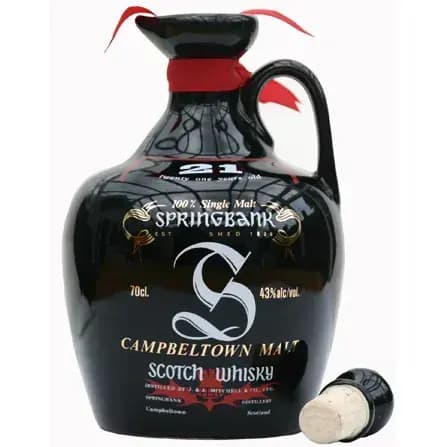 Springbank 21 Years Old Black Ceramic Jug