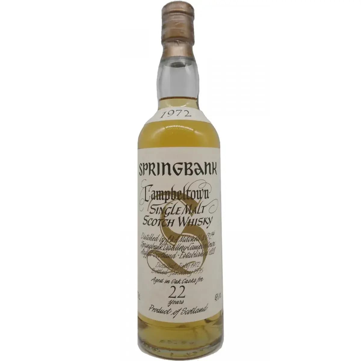 Springbank 22 Years Old 1972 White Label Big Golden S