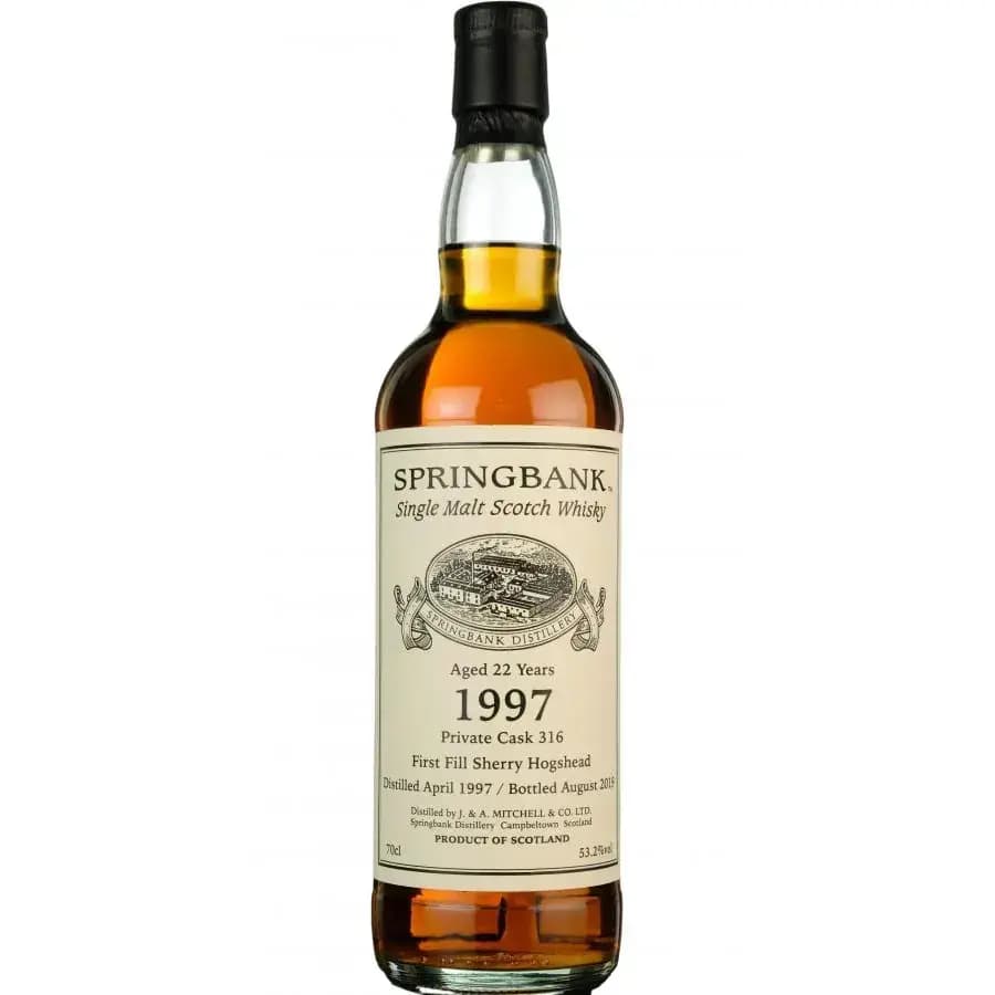 Springbank 22 Years Old 1997 Private Cask Bottling Cask Nr.316