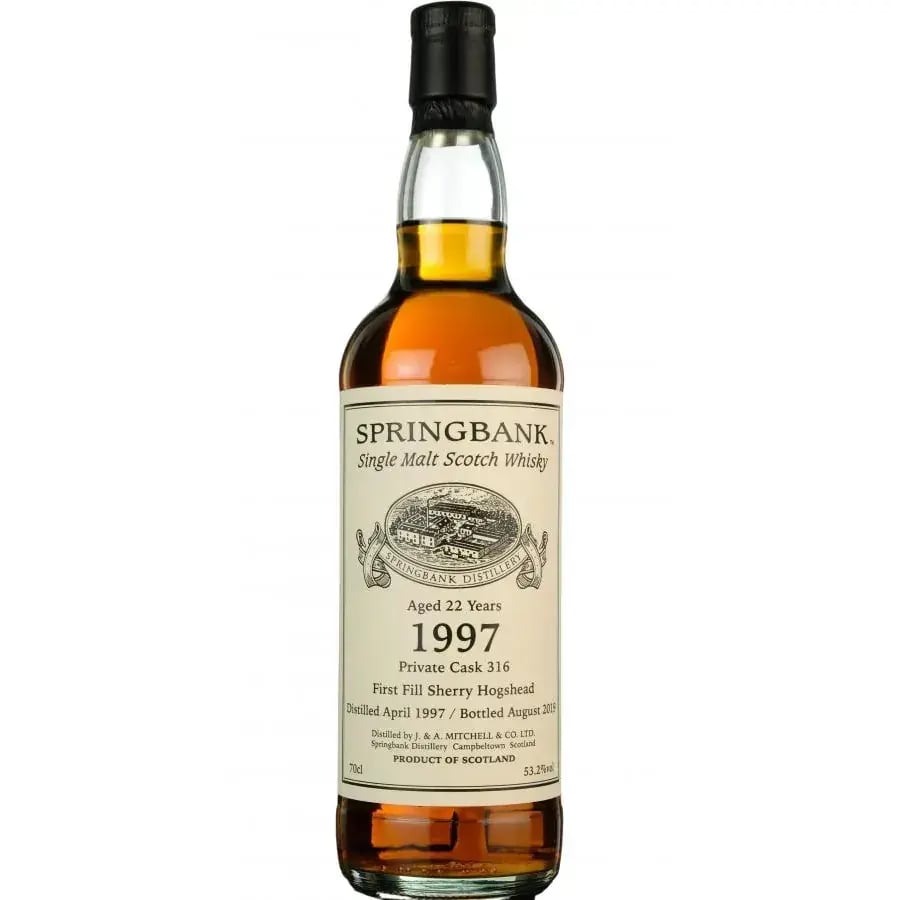 Springbank 22 Years Old 1997 Private Cask Bottling Cask Nr.316